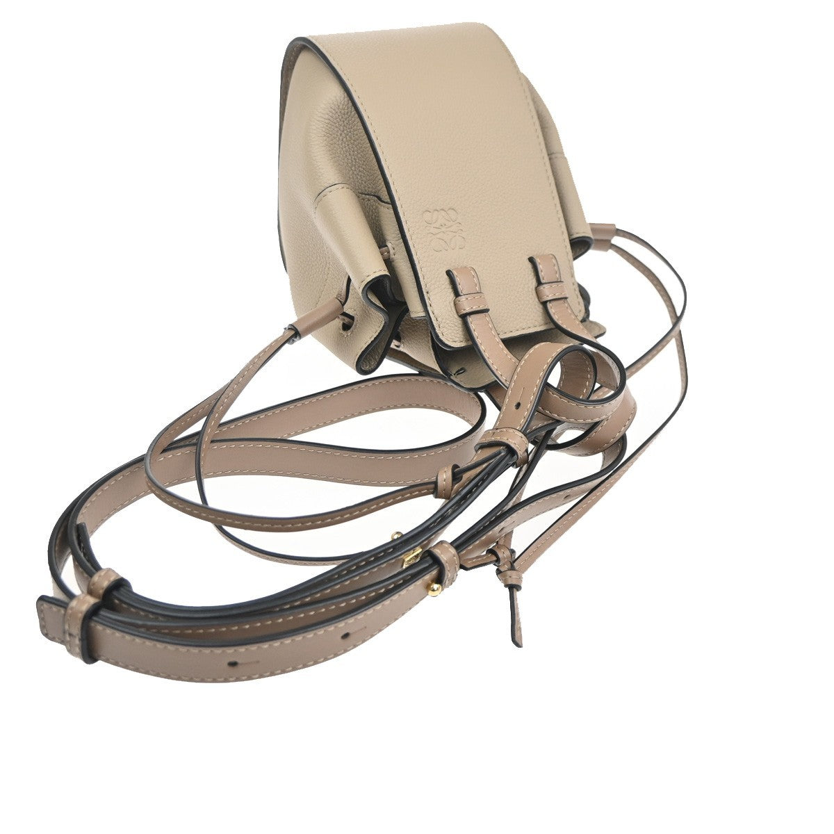 LOEWE Hammock Drawstring Mini 2way Shoulder Hand Bag Leather BE GHW 686RL946
