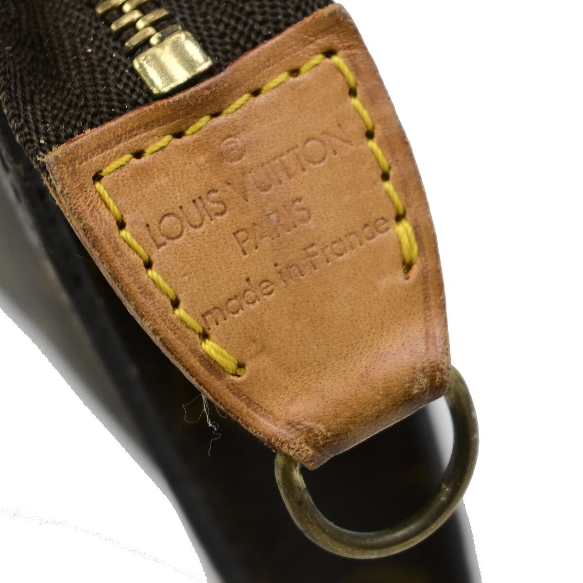 LOUIS VUITTON LV Logo Bucket GM Pouch Bag Monogram Leather Brown Gold 02KB375