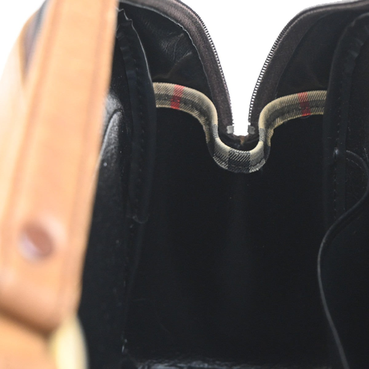 BURBERRYS Logo Nova Check Hand Bag Canvas Leather Beige Brown GHW 08CA549