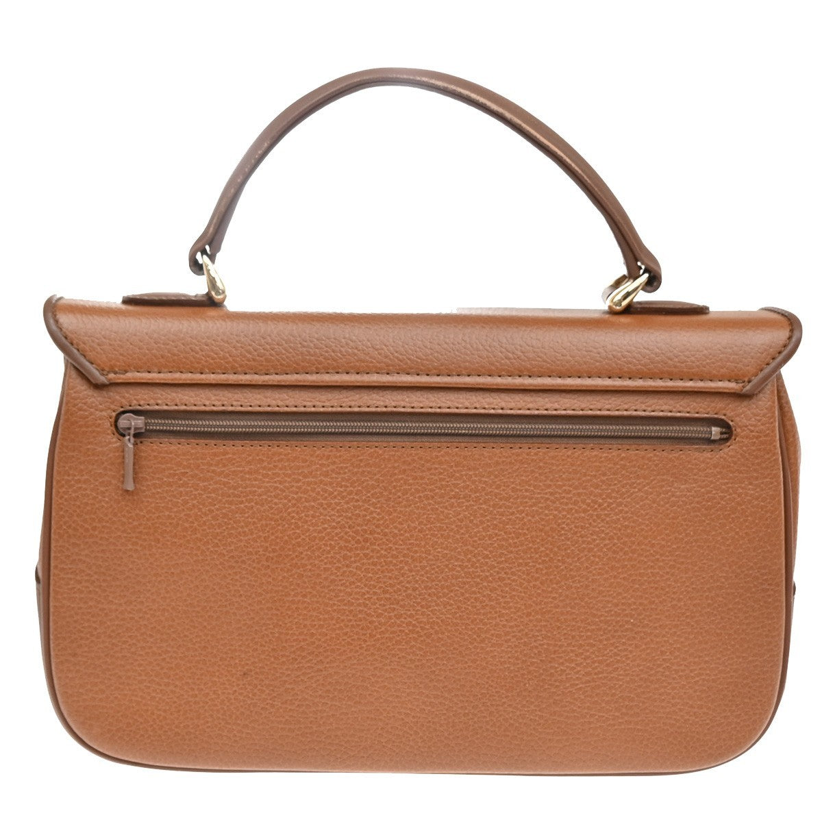 Burberrys Logo Nova Check Top Handle Hand Bag Leather Brown GHW 61KB854