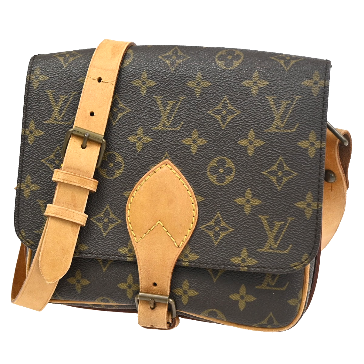 LOUIS VUITTON Cartouchiere MM Shoulder Bag Monogram Leather Brown M51253 83KC884