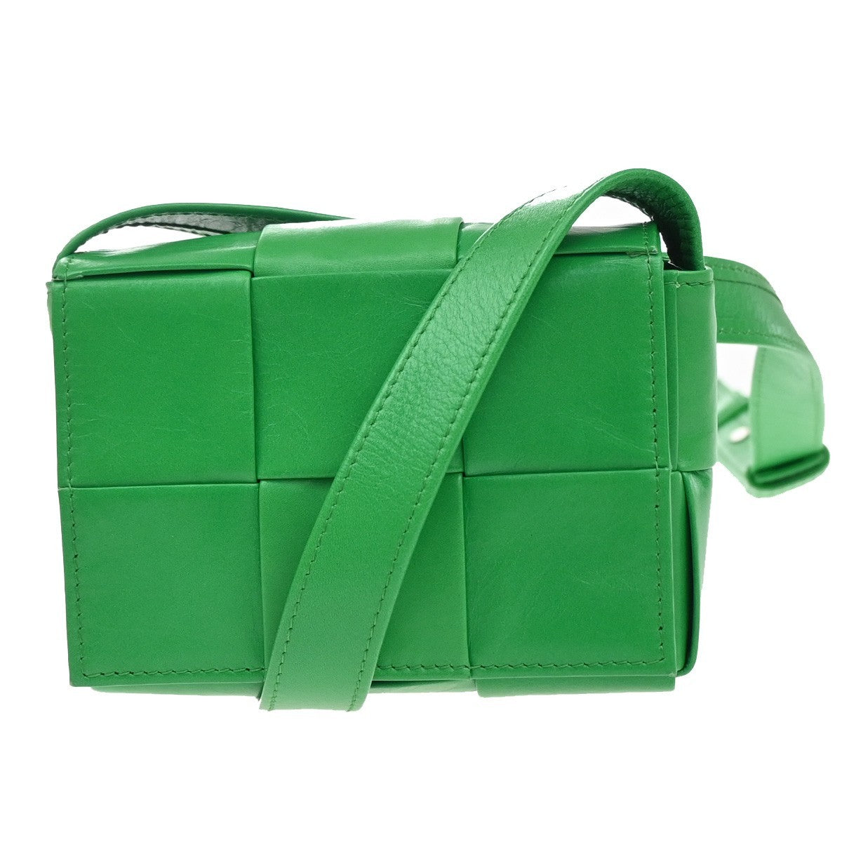 BOTTEGA VENETA Logo Candy Cassette Mini Shoulder Bag Leather Green Italy 79RQ072