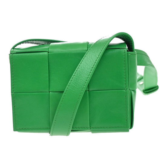 BOTTEGA VENETA Logo Candy Cassette Mini Shoulder Bag Leather Green Italy 79RQ072