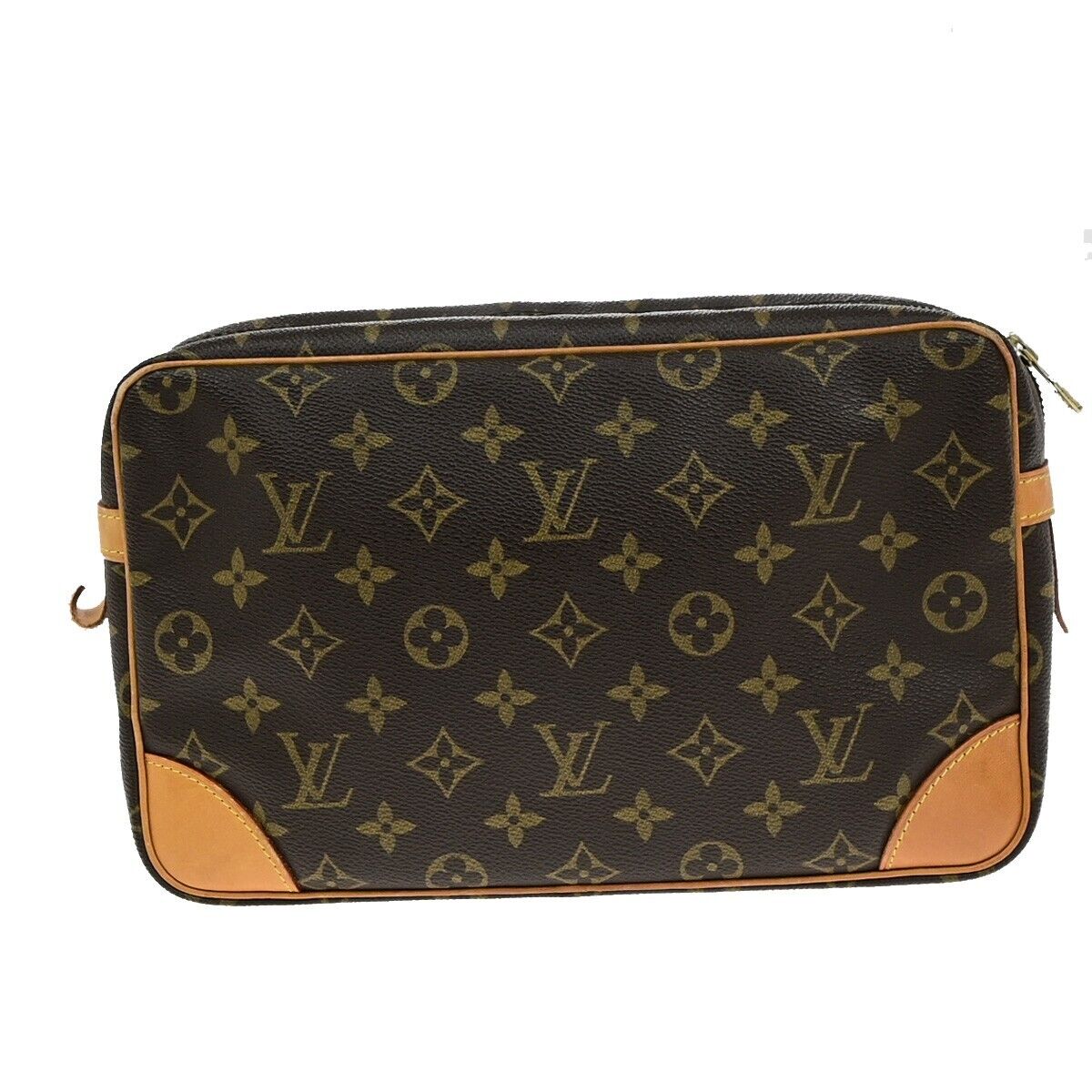 LOUIS VUITTON Compiegne 28 Clutch Bag Monogram Leather Brown GHW M51845 62ED985