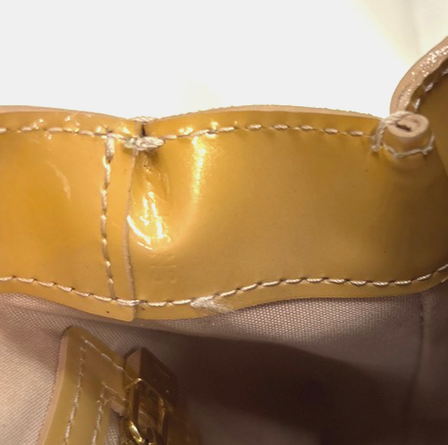 LOUIS VUITTON Wilshire PM Hand Bag Monogram Vernis Patent Beige M91642 33MA275