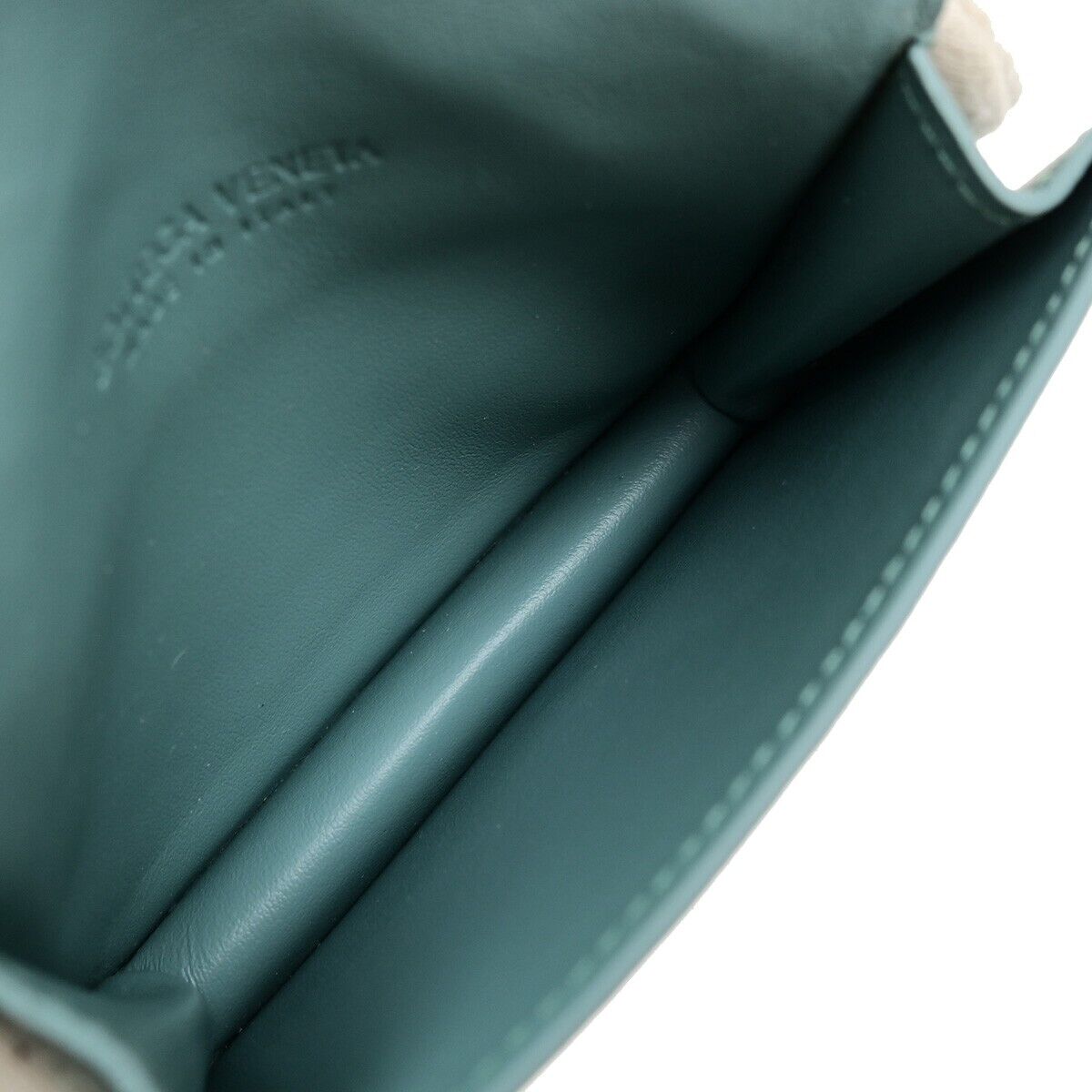 BOTTEGA VENETA Logo Intrecciato Bifold Wallet Purse Leather Blue Italy 67RL011