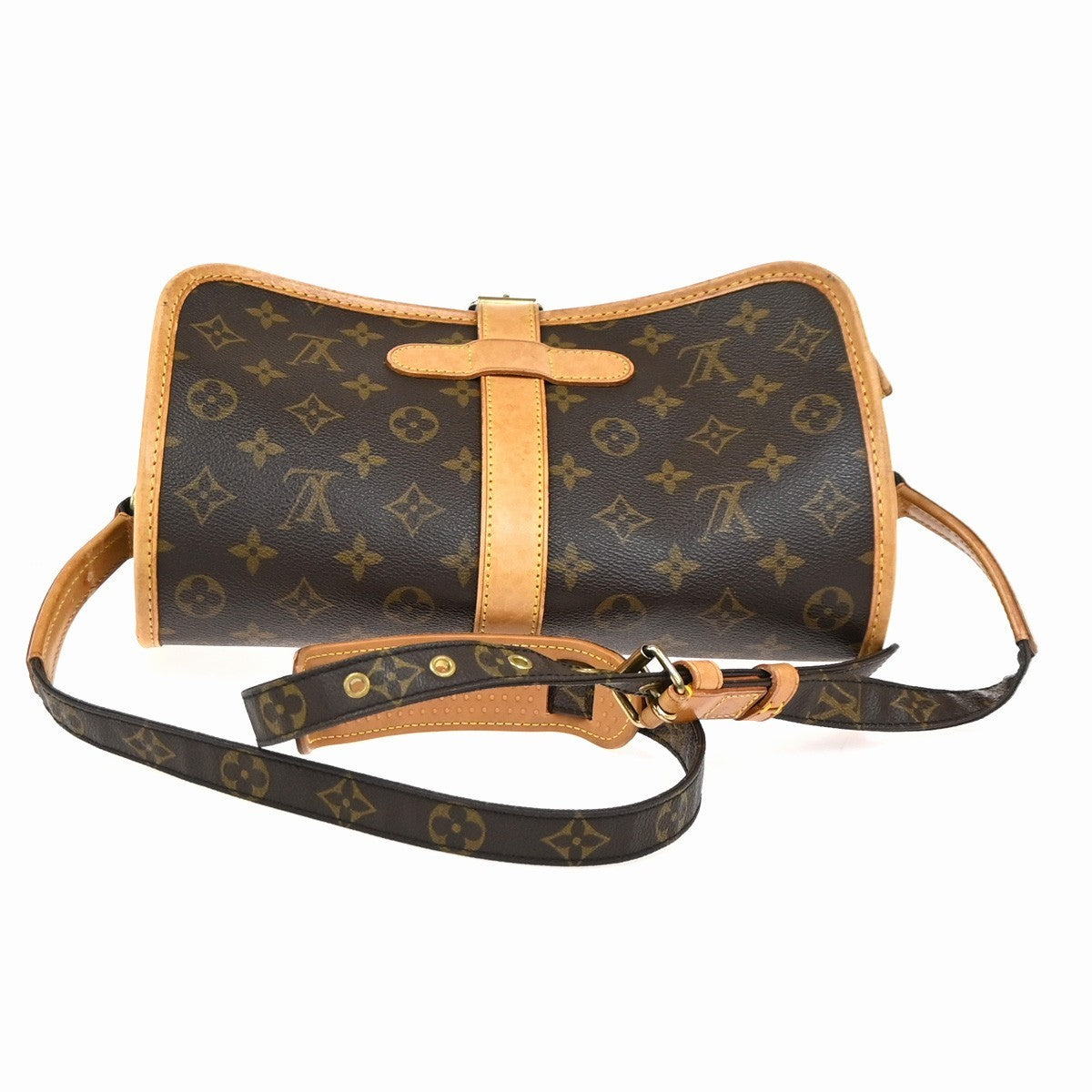 LOUIS VUITTON Logo Marne Shoulder Bag Monogram Leather Brown M51369 70YH918