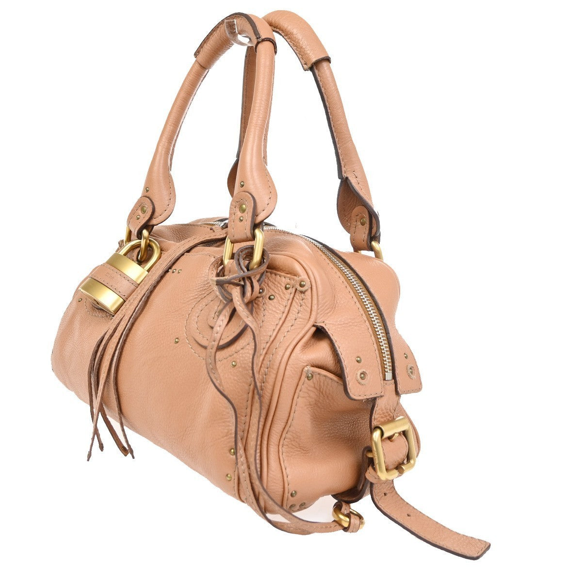 CHLOE Paddington Shoulder Hand Bag Leather Light Brown Italy GHW 59RL834