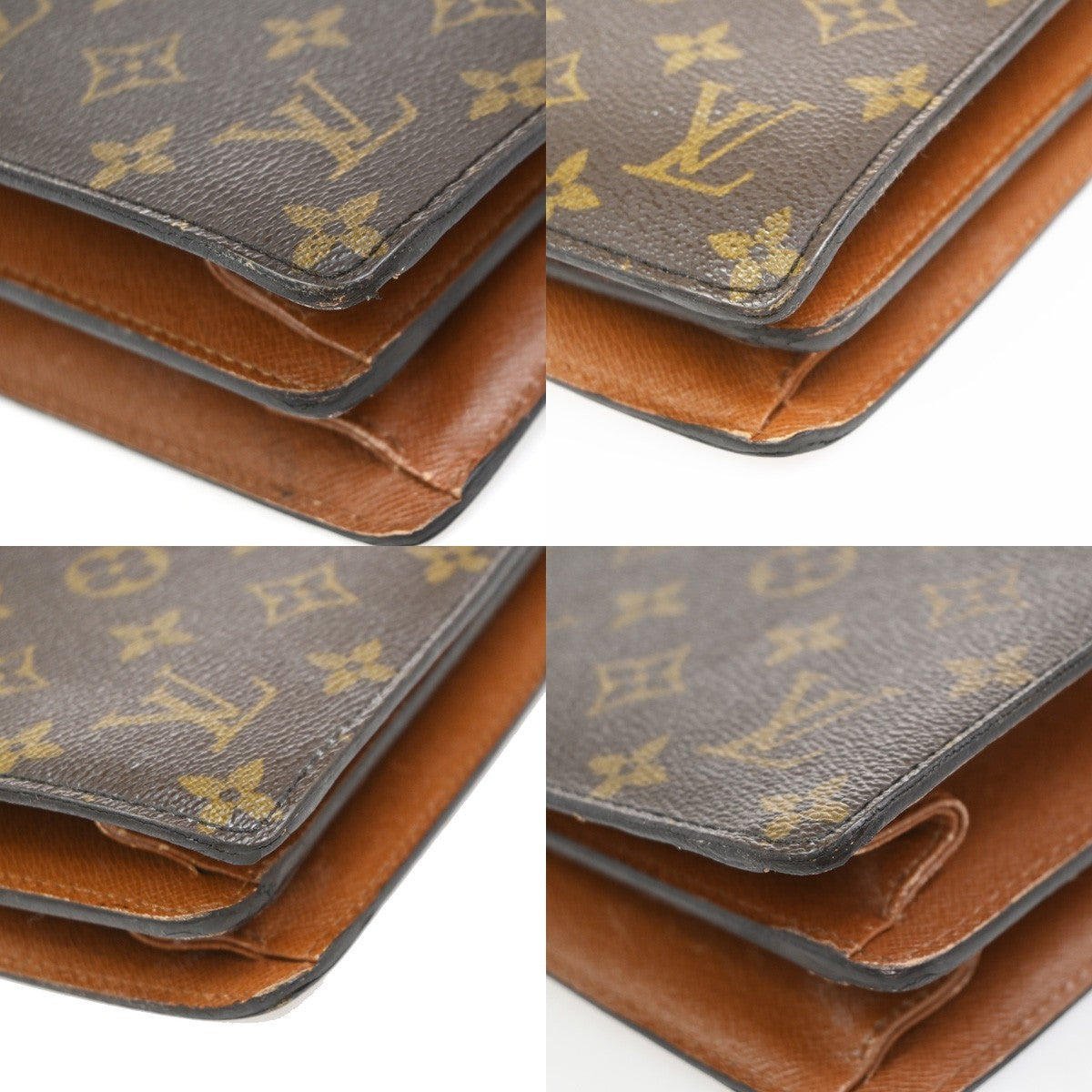 LOUIS VUITTON Courcelles Shoulder Bag Monogram Leather Brown M51375 86KP500