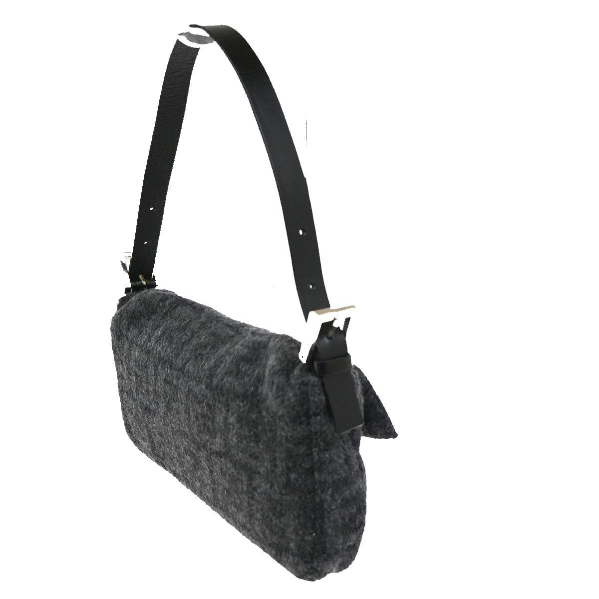 FENDI Mamma Baguette Zucca Shoulder bag Cashmere Leather BK SHW Italy 614RL734