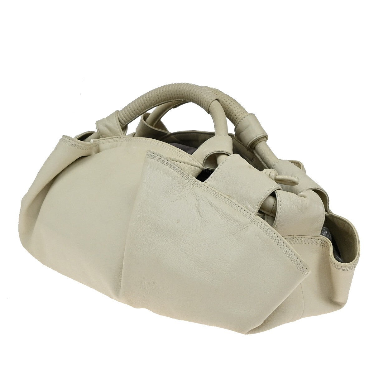 LOEWE Anagram Logo Nappa Aire Hand Bag Leather White Spain 38EE143