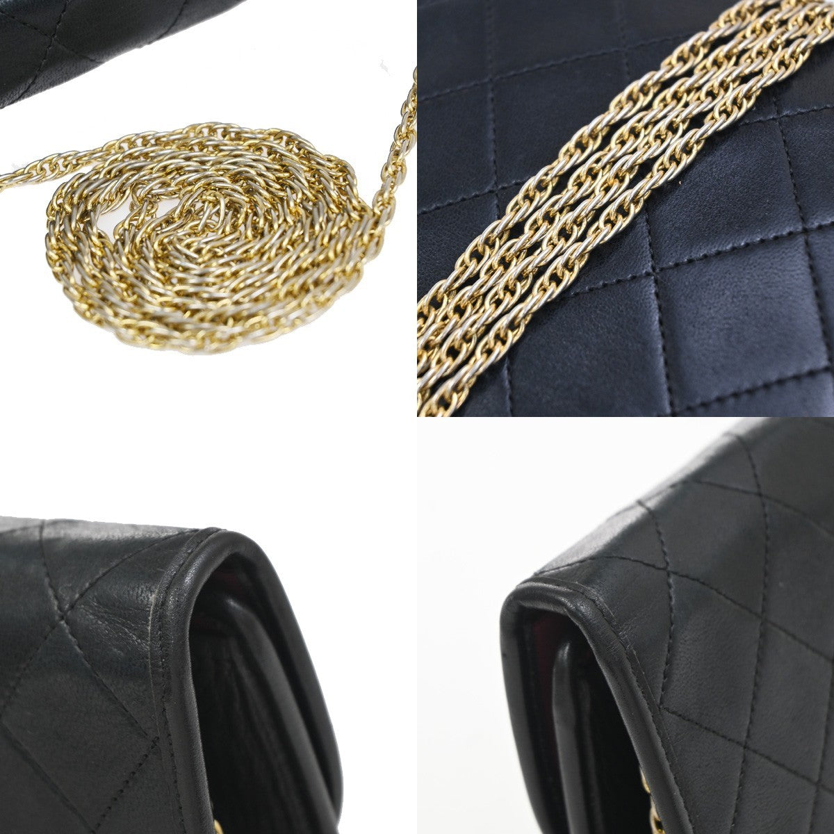 CHANEL CC Logo Mini Matelasse Chain Shoulder Bag Leather Black GHW 667RF904