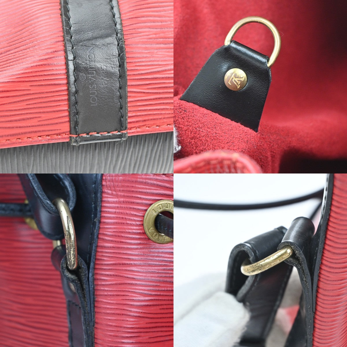LOUIS VUITTON Petit Noe Bicolor Shoulder Bag Epi Leather Red BK M44172 88CA869