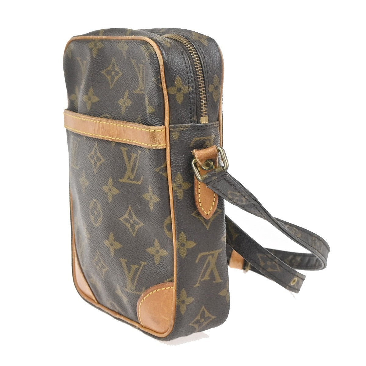 LOUIS VUITTON Danube Shoulder Bag Monogram Leather Brown France M45266 65ZA338