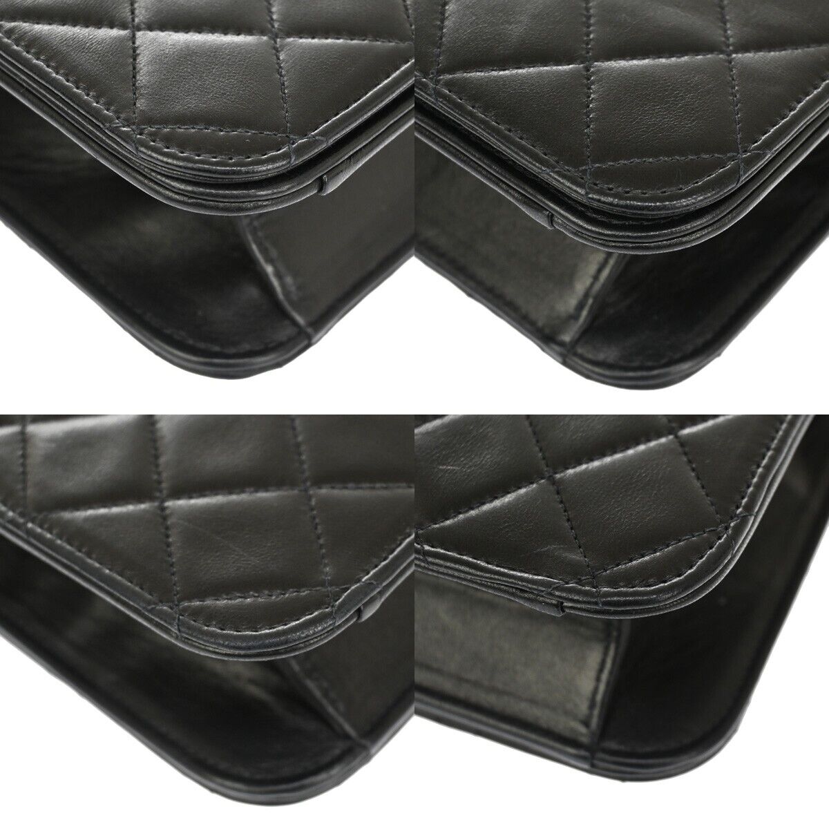 CHANEL CC Matelasse 23 Full Flap Chain Shoulder Bag Leather Black GHW 889RF068