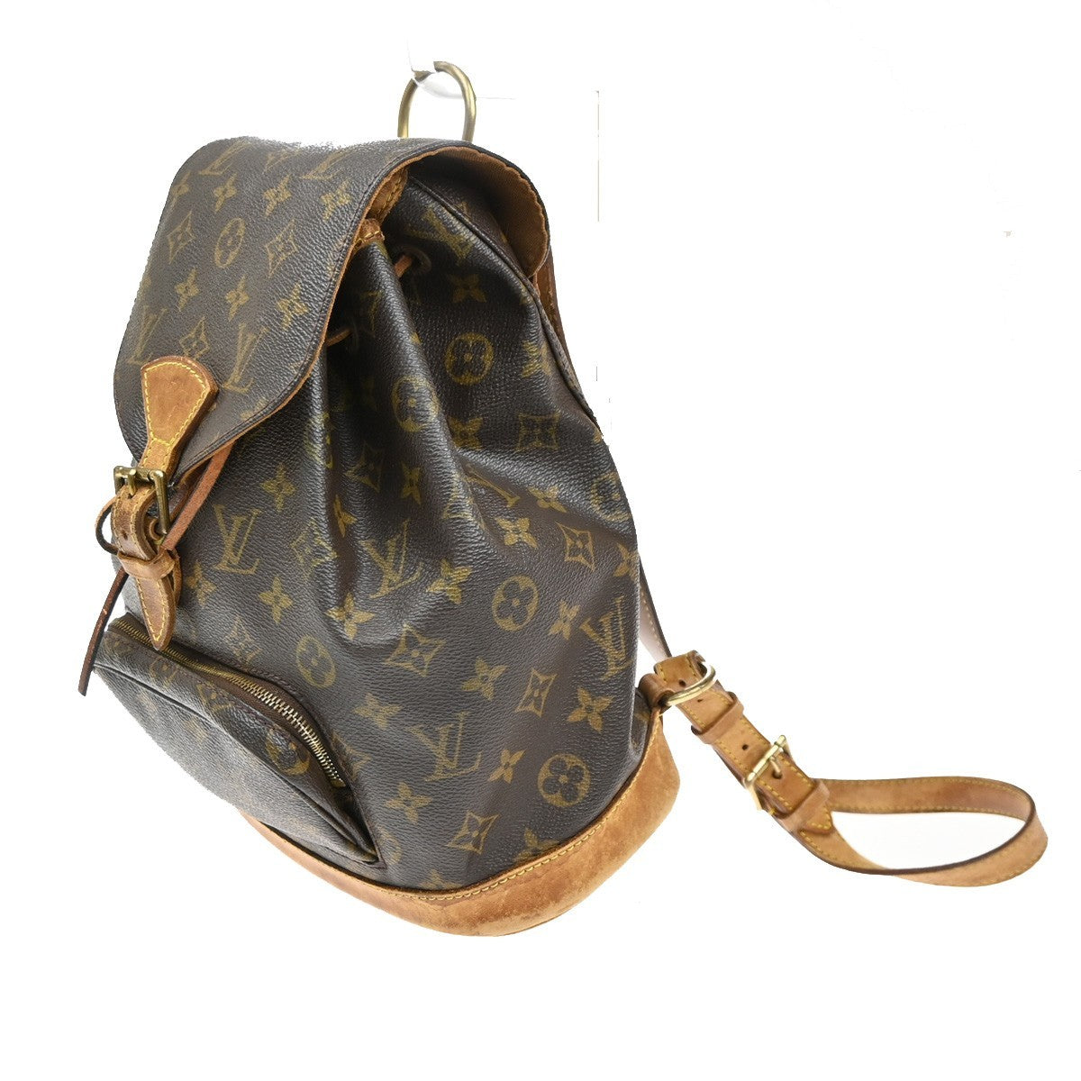 LOUIS VUITTON Montsouris MM Backpack Bag Monogram Leather Brown M51136 86MA643