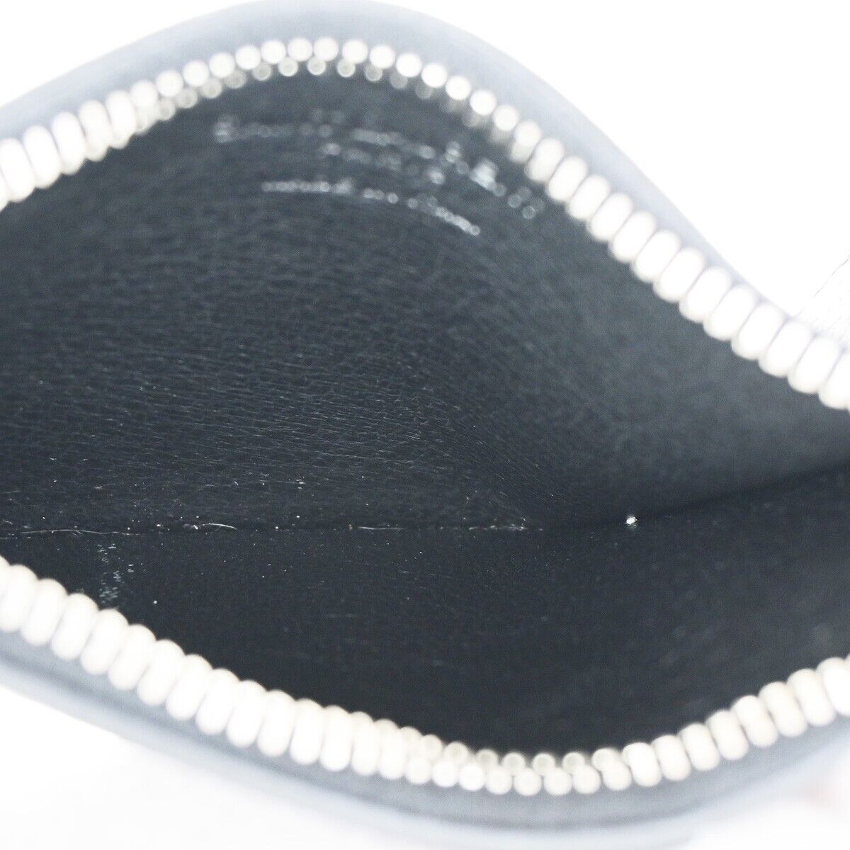 SAINT LAURENT Logo Coin Wallet Purse Leather Black Silver Made In Italy 62HB970