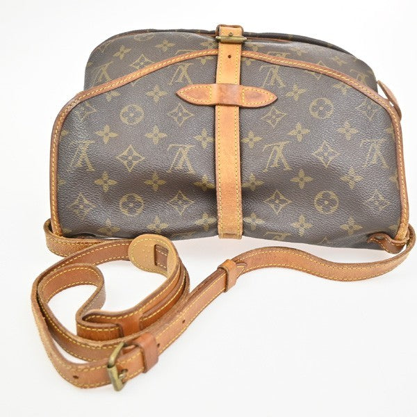 LOUIS VUITTON Logo Saumur 30 Shoulder Bag Monogram Leather Brown M42256 39PA062