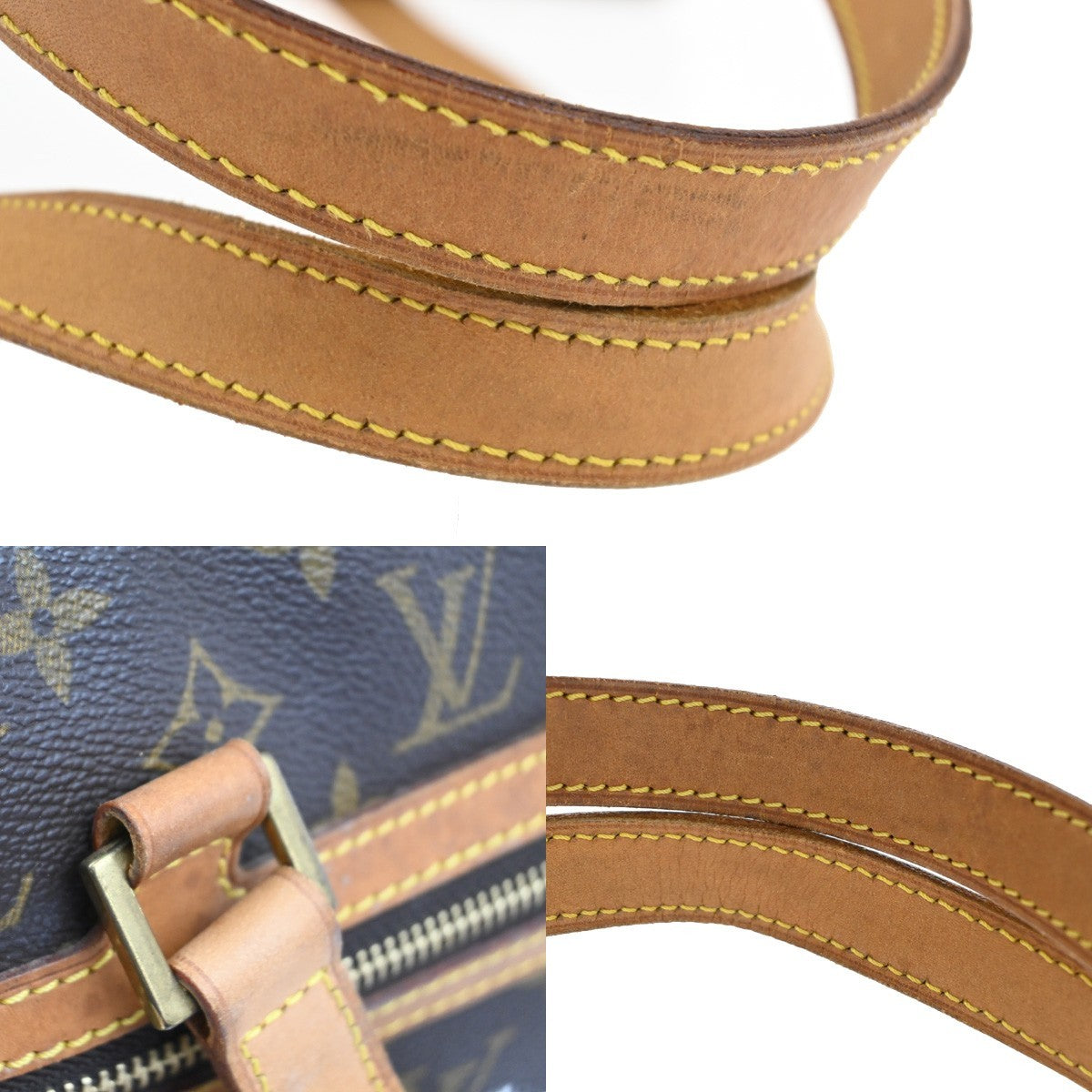 LOUIS VUITTON LV Logo Cite GM Shoulder Bag Monogram Leather Brown M51181 11AA077