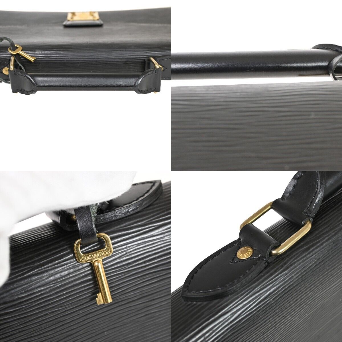 LOUIS VUITTON Serviette Conseiller Hand Bag Epi Leather Black M54422 65SH389