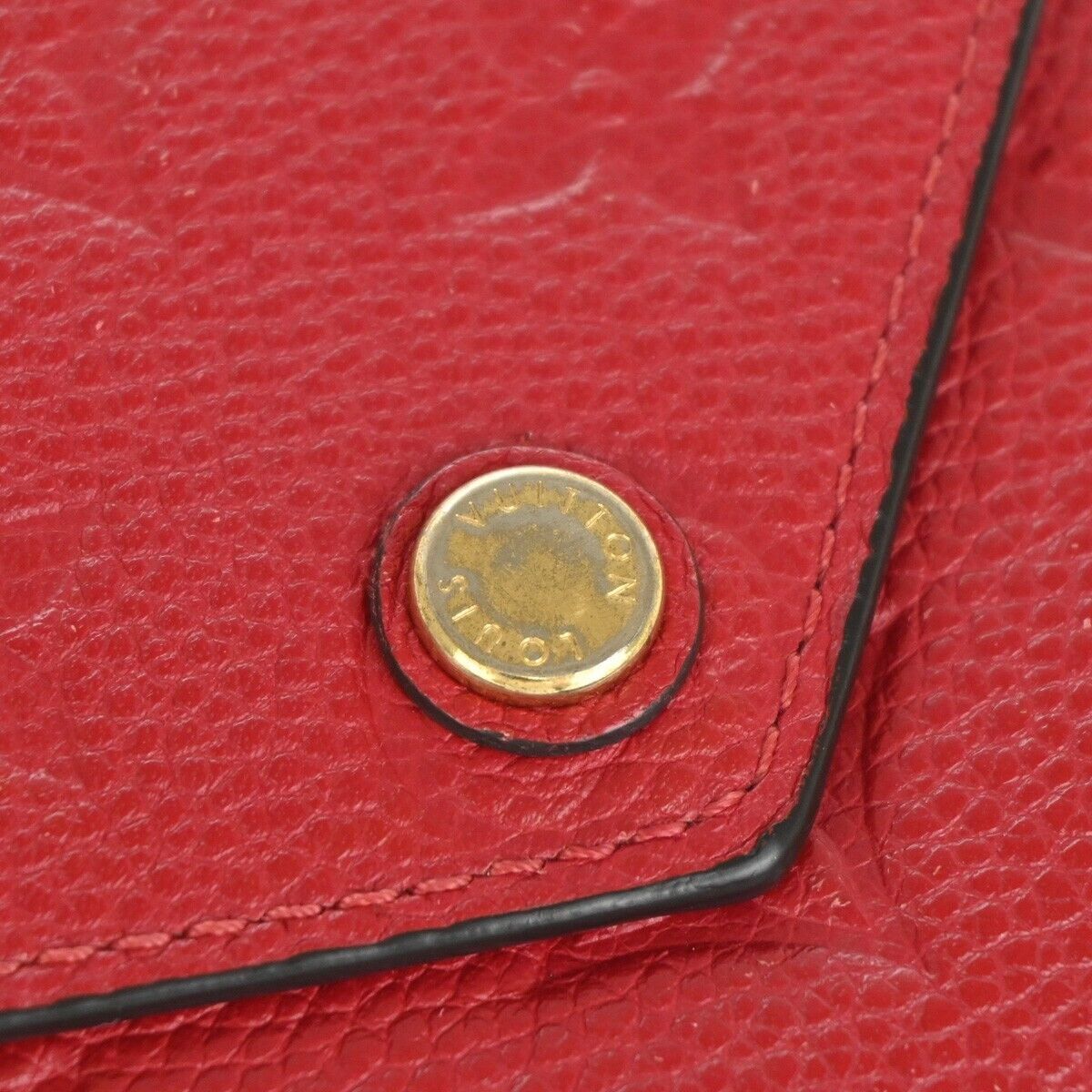 LOUIS VUITTON Victorine Trifold Wallet Monogram Empreinte Red M63701 31YC416