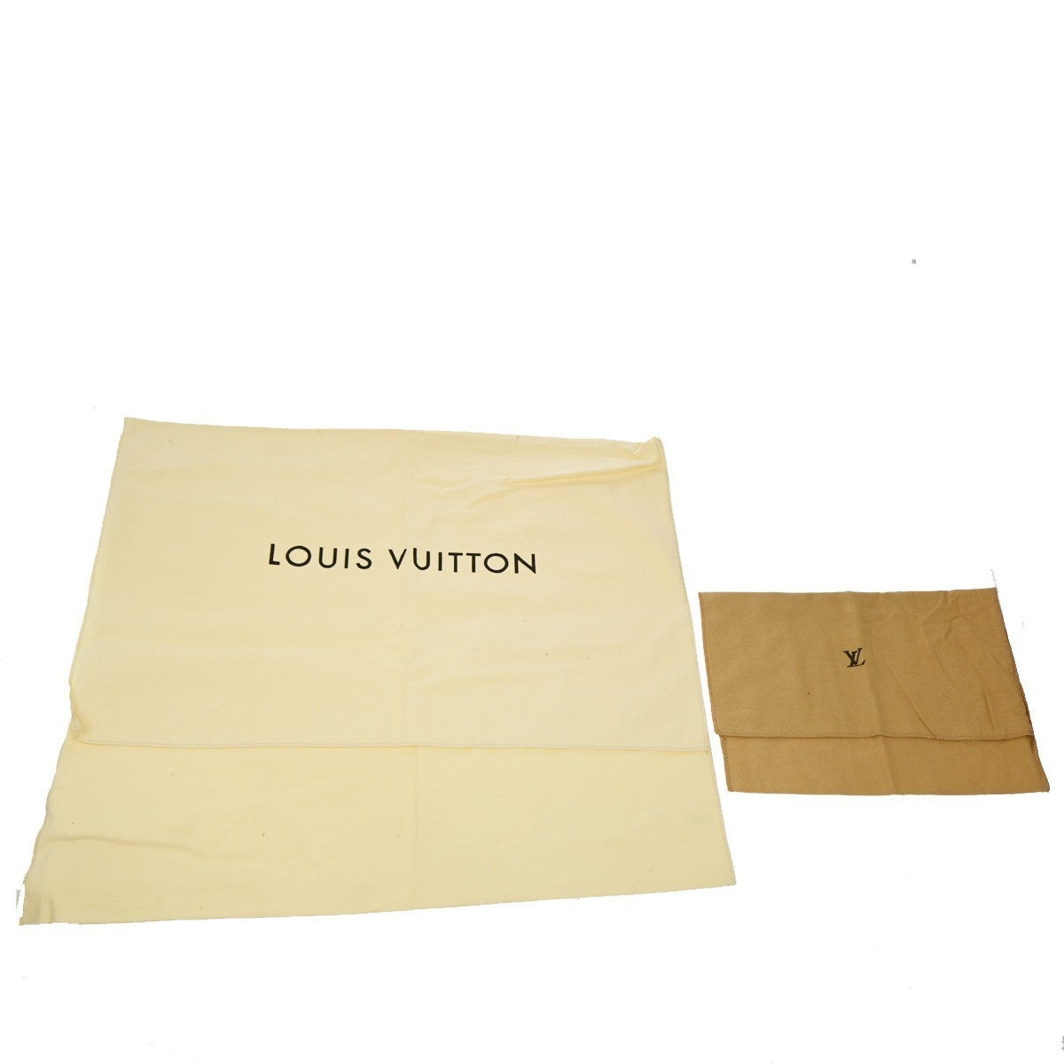 LOUIS VUITTON Logo 10 Set Dust Bag Drawstring Canvas Cotton Beige Brown 09KP114