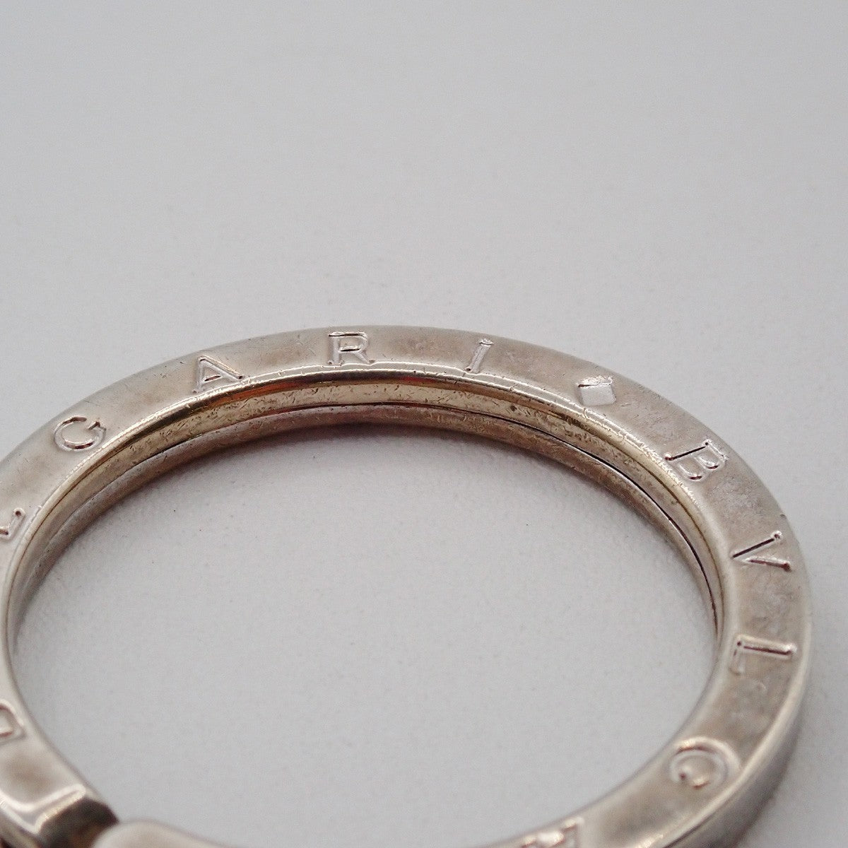BVLGARI Logo Key Ring Silver Ag 925 Accessory Italy 02EG275
