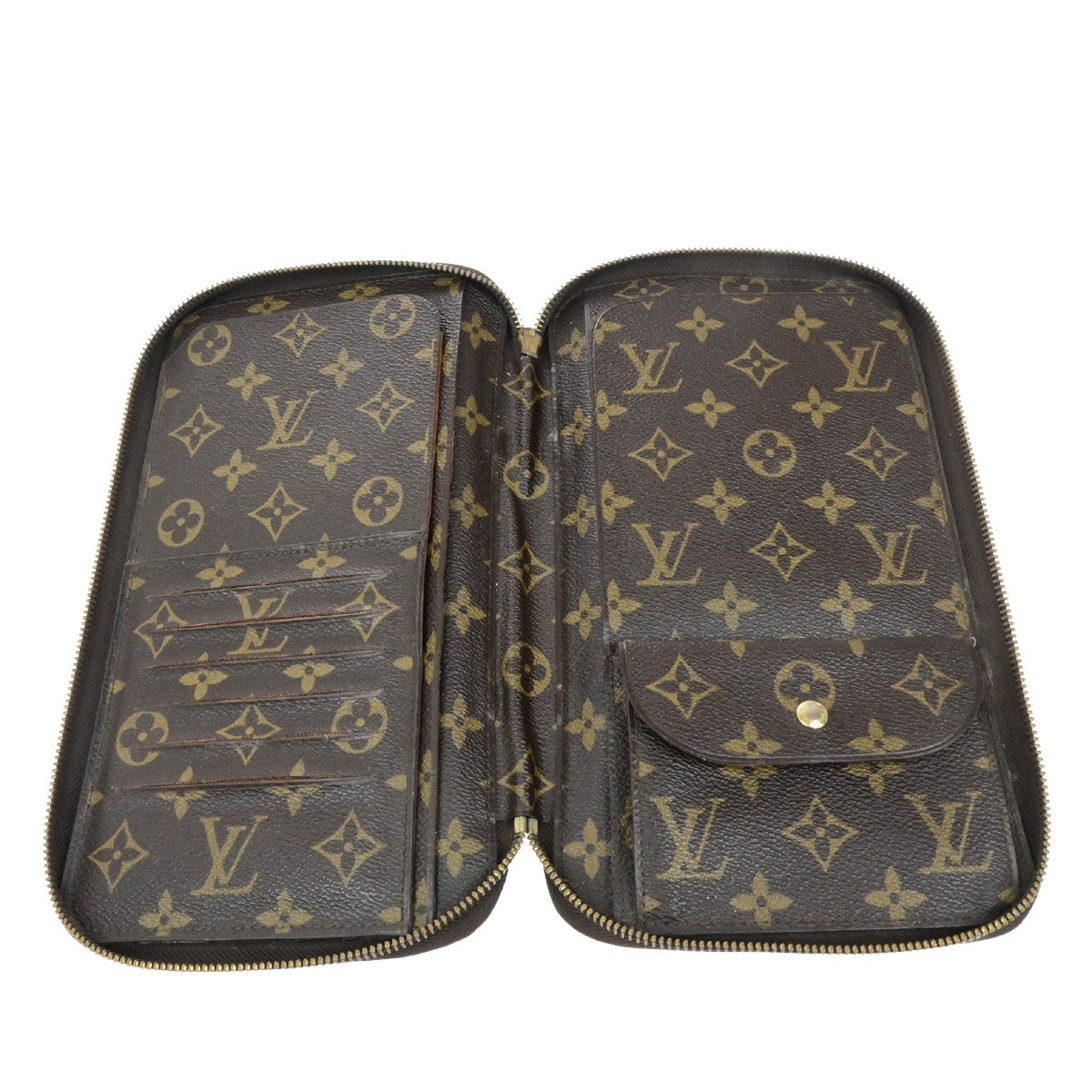 LOUIS VUITTON Poche Escapade Bifold Wallet Monogram Leather Brown M60113 38YH186