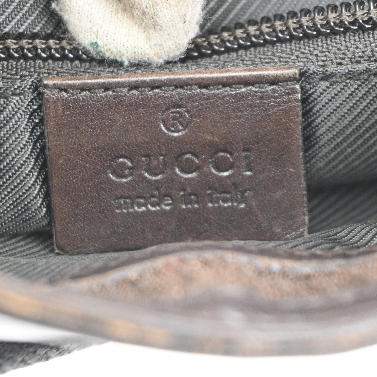GUCCI Logo GG Pattern Shoulder Bag Supreme Leather Brown Beige Italy 69KC710