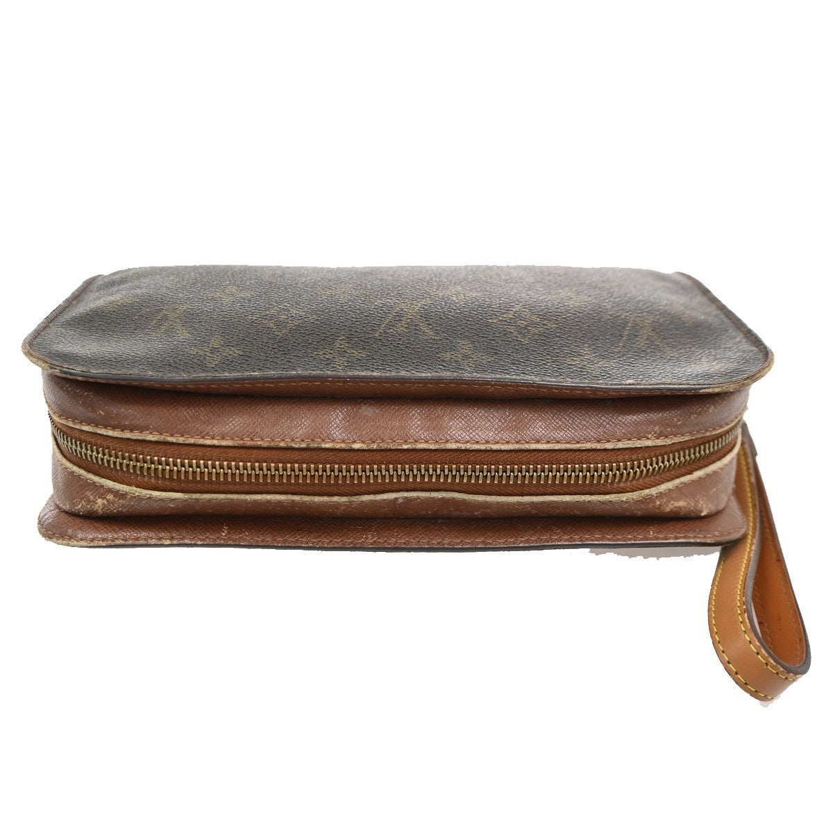 LOUIS VUITTON Orsay Clutch Hand Bag Monogram Leather Brown France M51790 08PA046