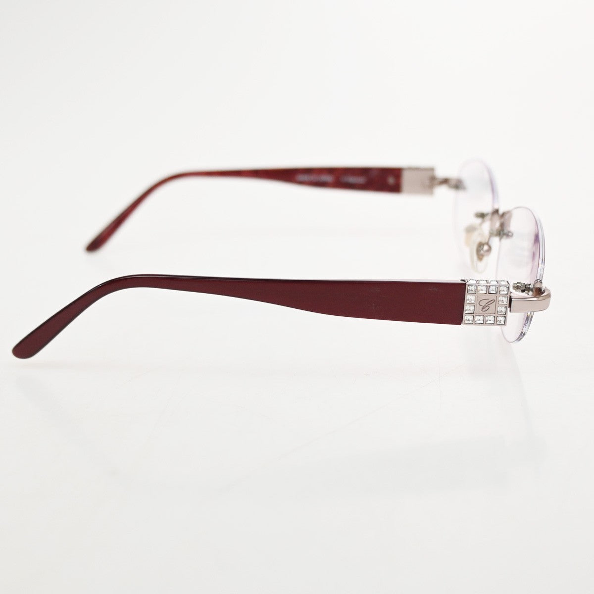 Chopard Glasses Eye Wear Plastic Metal Rhinestone Red Silver VCH841J 01CA894