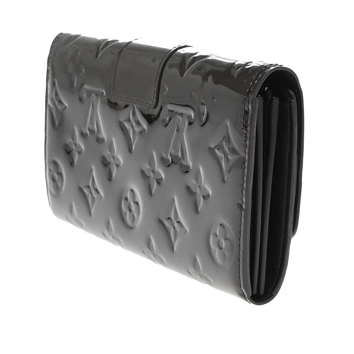 LOUIS VUITTON Bow Long Wallet Monogram Vernis Leather Purple M91498 69KP153