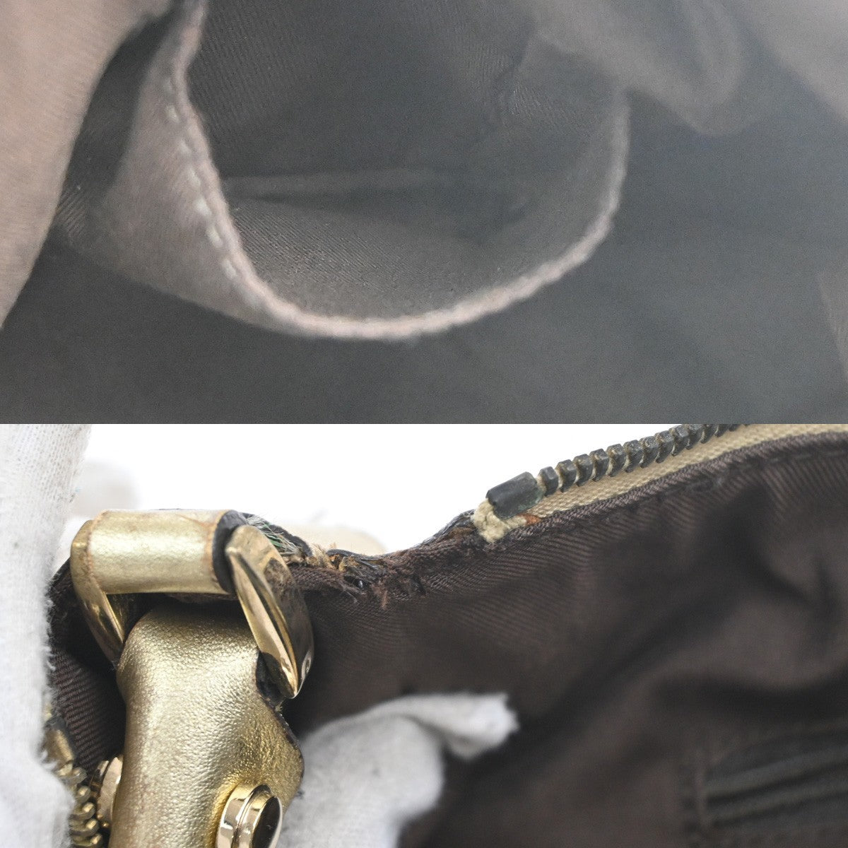 GUCCI Logo Abbey GG Shoulder Hand Bag Canvas Leather Gold GHW Italy 04MA154