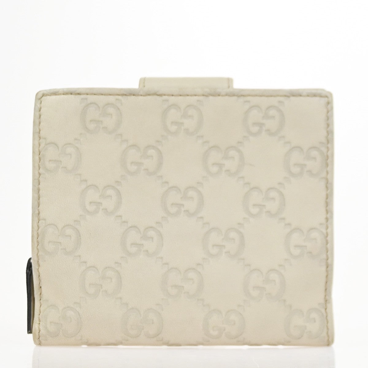 GUCCI GG Pattern Abbey Guccissima Bifold Wallet Leather Beige GHW Italy  05KD083