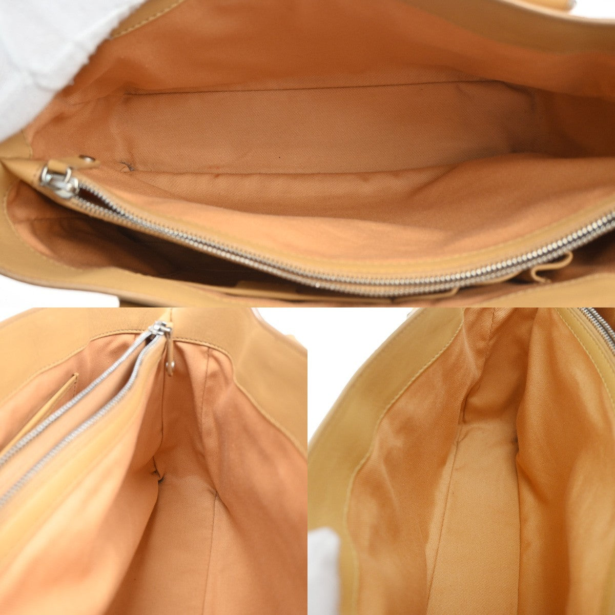 CELINE Logo Macadam Boogie Hand Tote Bag Leather Beige SHW Italy 62KC970