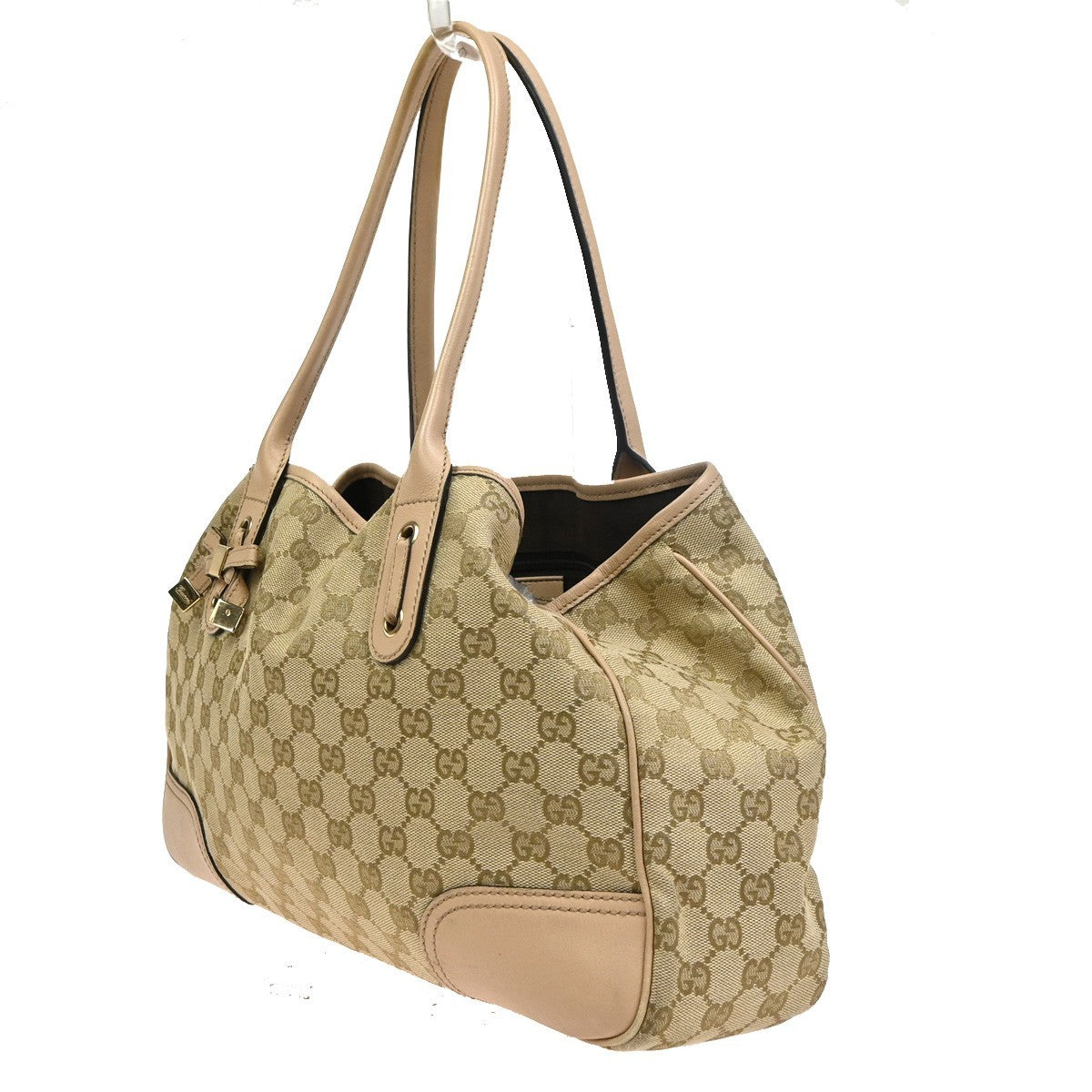GUCCI Princy GG Shoulder Tote Hand Bag Canvas Leather Beige GHW Italy 84CA774