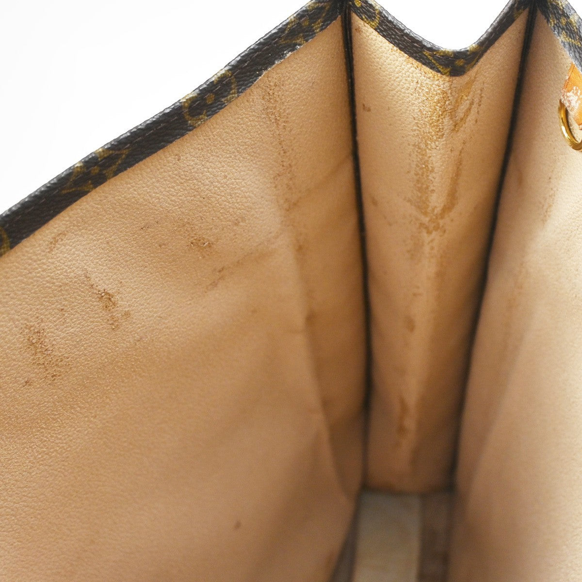 LOUIS VUITTON Logo Sac Plat Hand Tote Bag Monogram Leather Brown M51140 37CA671