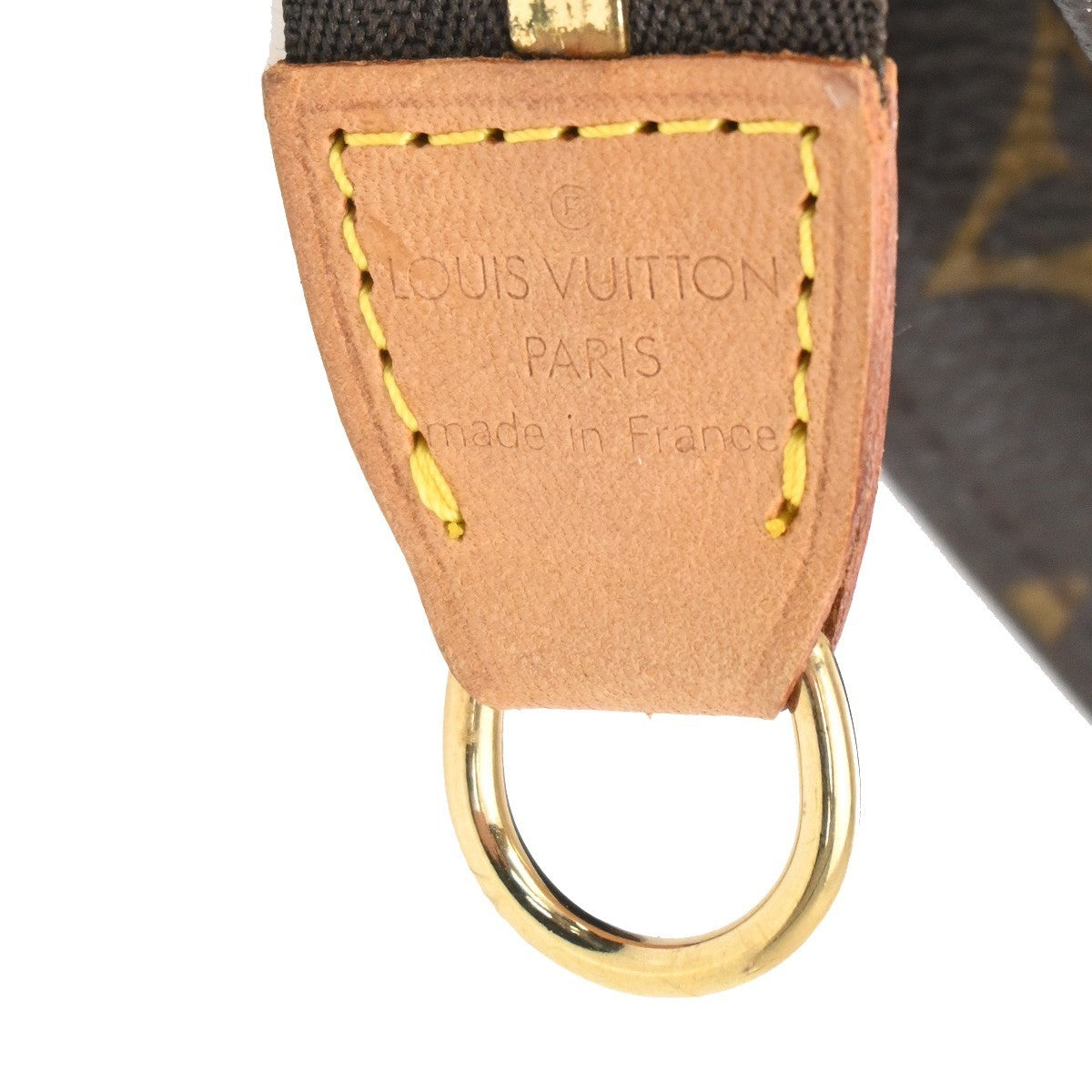 LOUIS VUITTON Logo BUCKET PM Pouch Bag Monogram Leather Brown France 04KC276