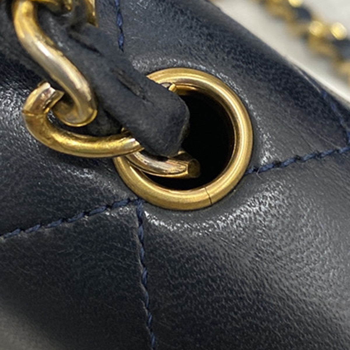 CHANEL CC Mini Matelasse Chain Shoulder Bag Leather Blue GHW Vintage 312RL427