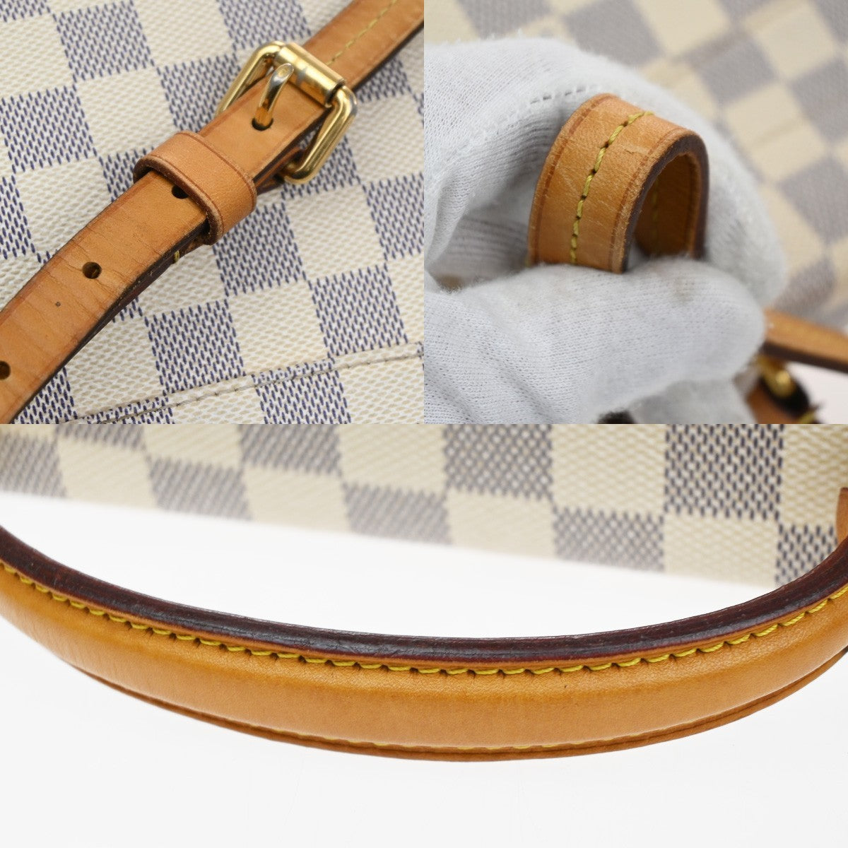 LOUIS VUITTON LV Croisette Shoulder Bag Damier Azur Leather N41581 23CB063