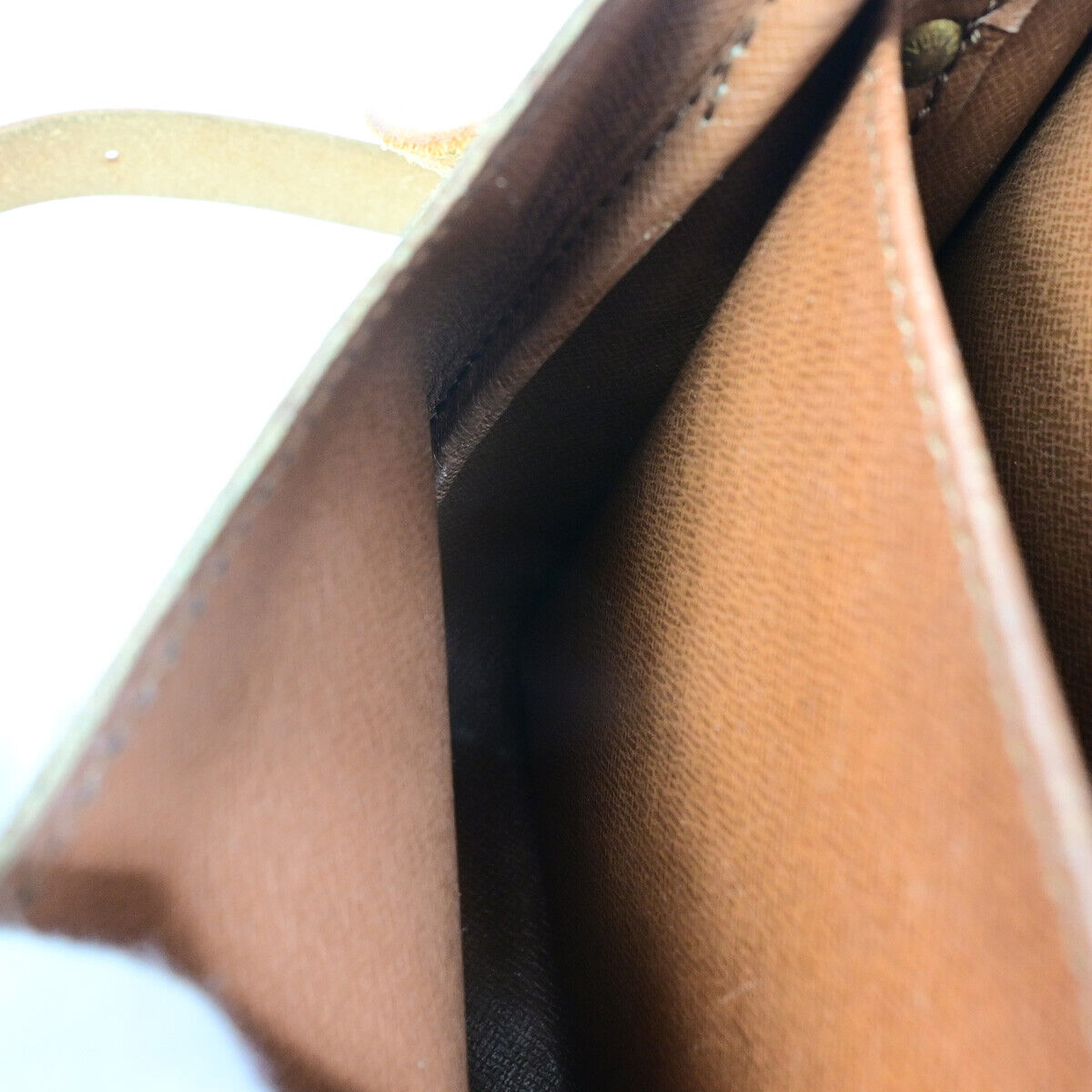 LOUIS VUITTON Cartouchiere MM Shoulder Bag Monogram Leather Brown M51253 88YF145