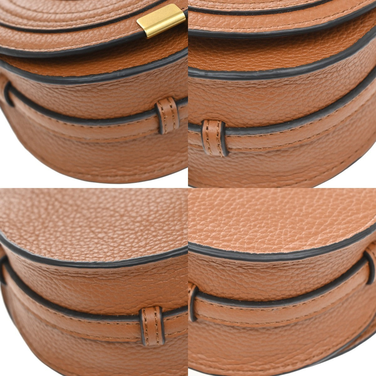 CHLOE Logo Mini Marcie Crossbody Shoulder Bag Leather Brown Spain 16RF819