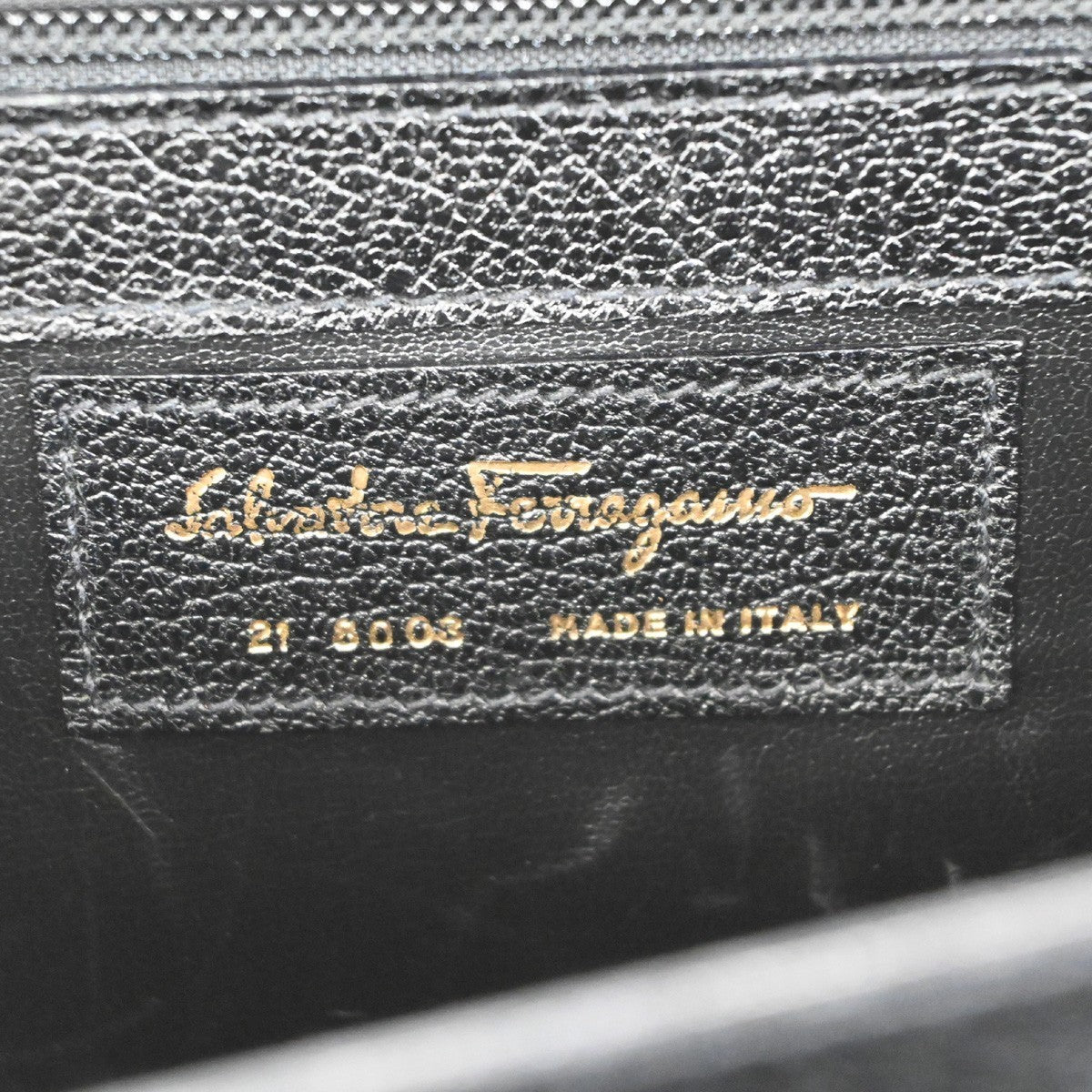 SALVATORE FERRAGAMO 2way Shoulder Hand Bag Briefcase Leather Black Italy 63KD172