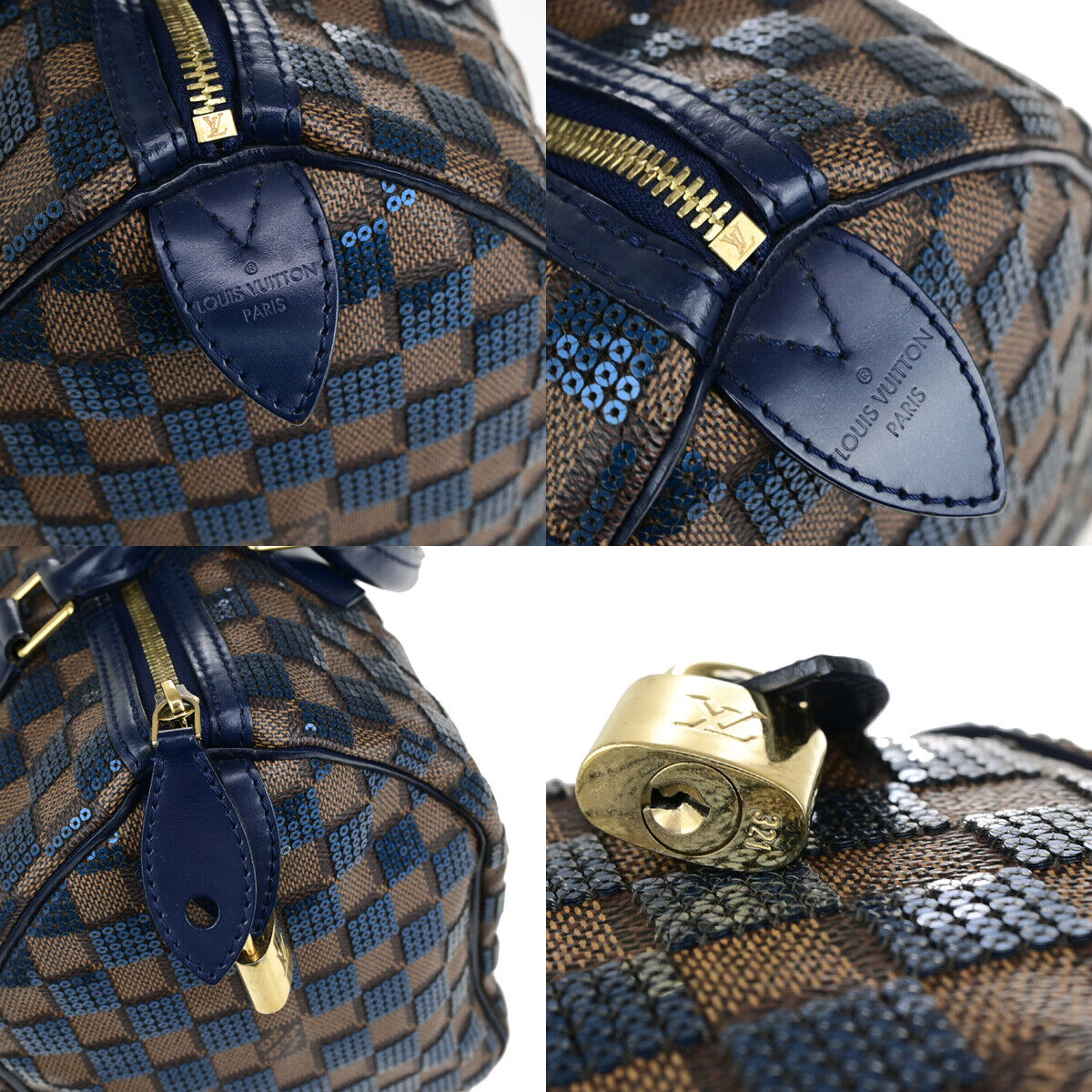 LOUIS VUITTON Speedy 30 Hand Bag Damier Paillettes Leather BN N41261 610RK730