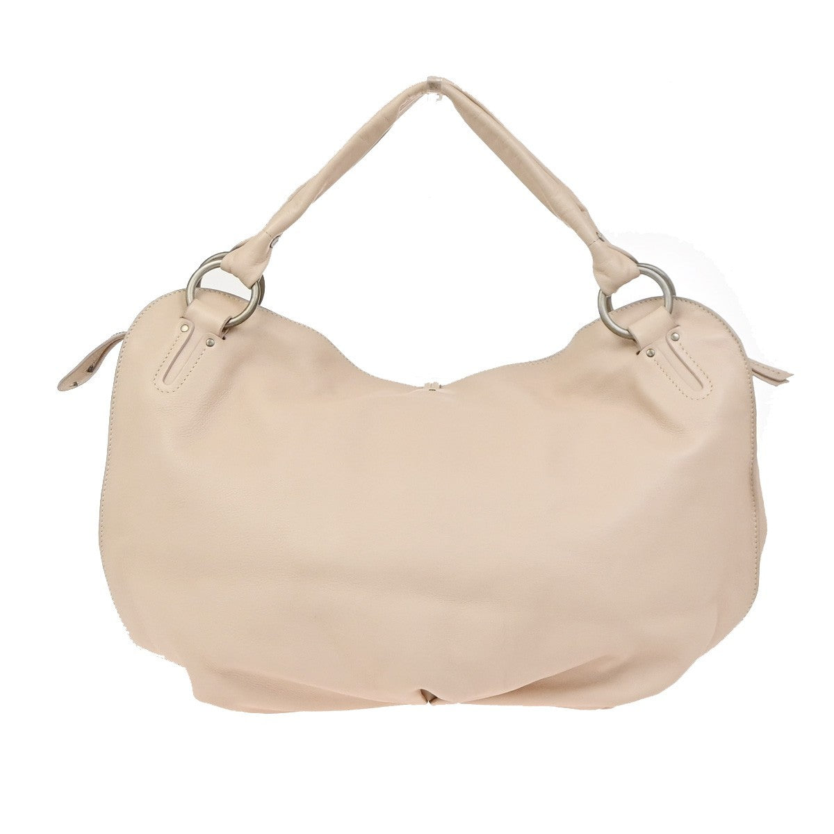 CELINE Logo Bittersweet Shoulder Hand Bag Leather Beige SHW Italy 76YH959