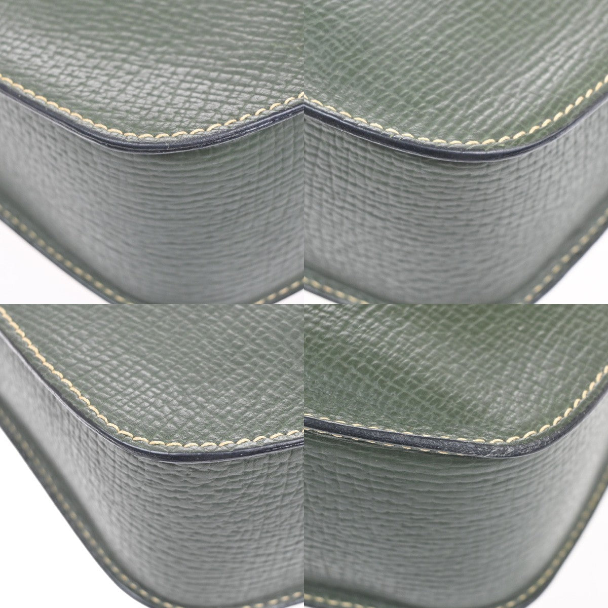 LOEWE Logo Barcelona Bicolor Shoulder Bag Leather Green Brown Italy 87KC777