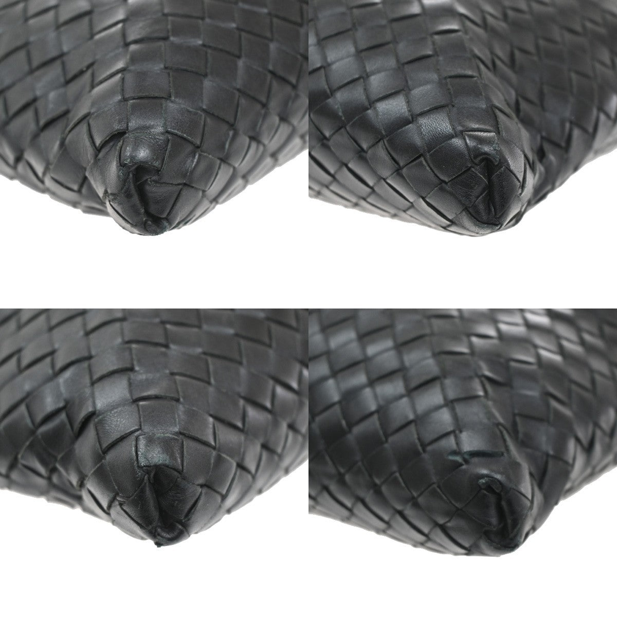 BOTTEGA VENETA Intrecciato Shoulder Bag Leather Black Italy 172736 12RL630