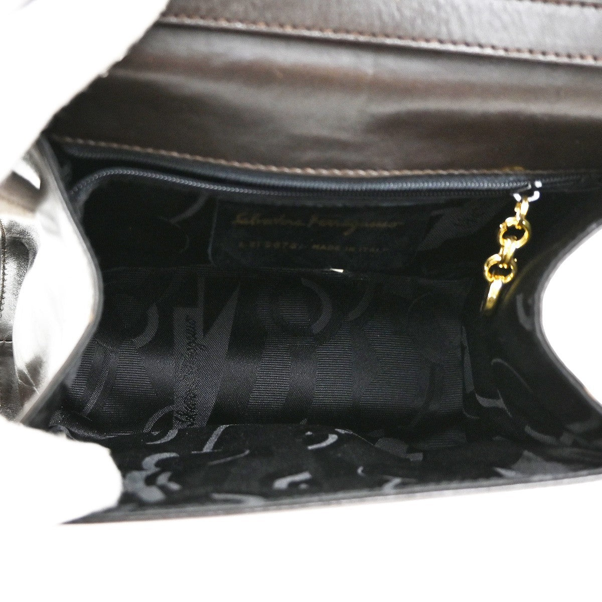 Salvatore Ferragamo Vara Bow Ribbon Hand Bag Leather Brown GHW Italy 05CA495