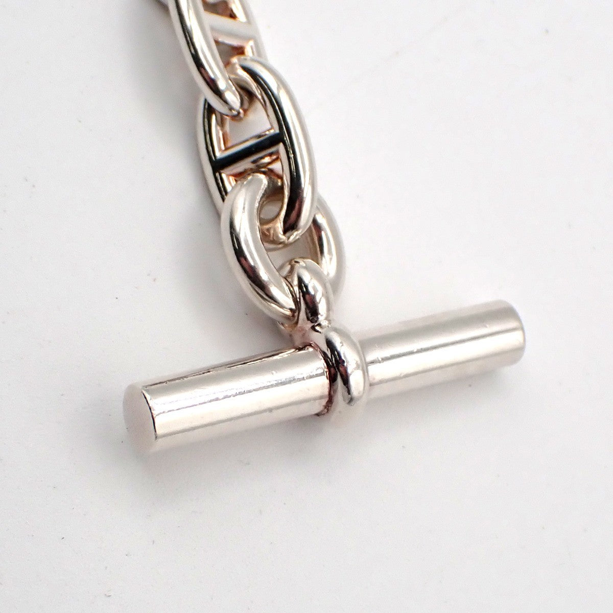HERMES Logo Chaine D'ancre MM Chain Bracelet  14 Link Silver Ag925 385LC608