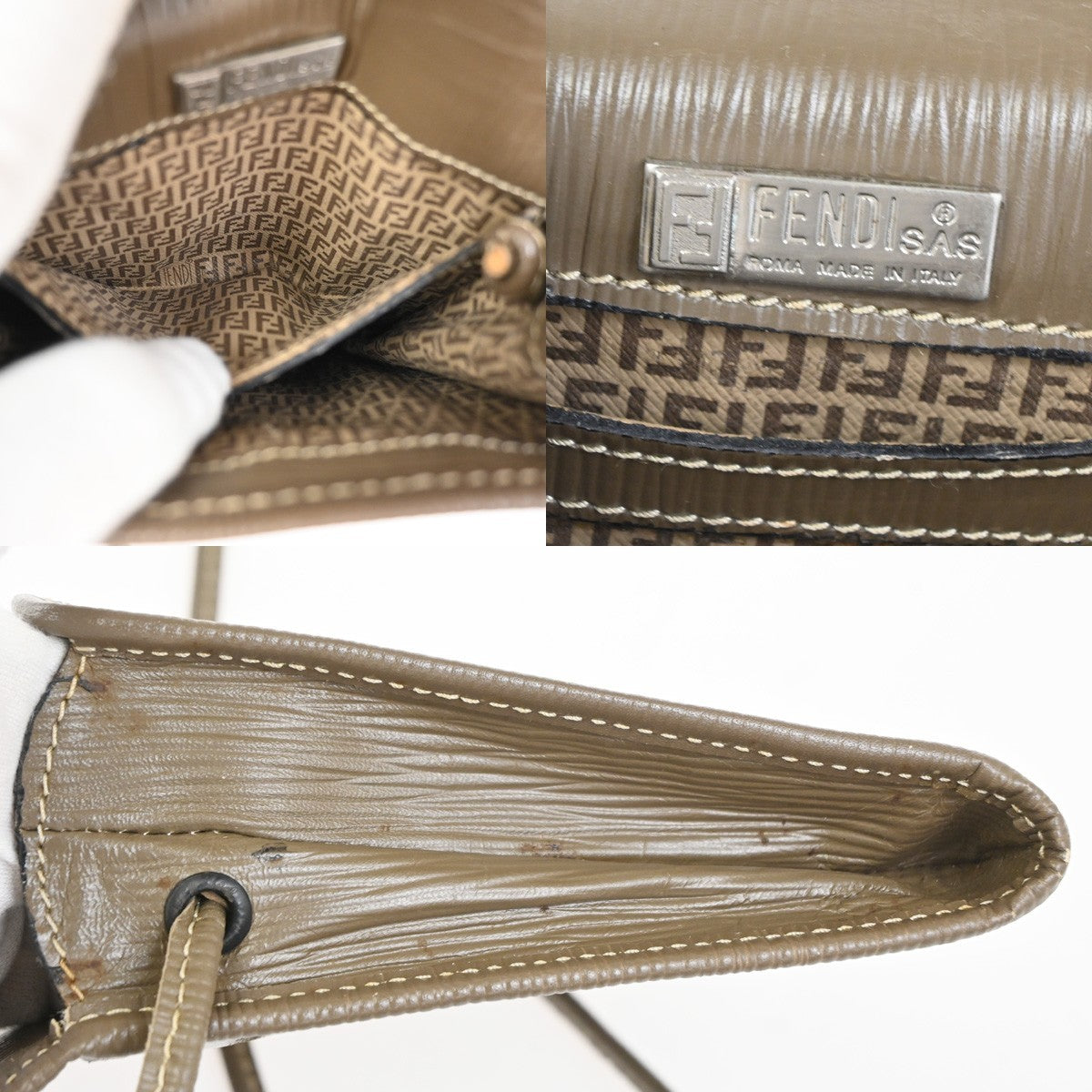 FENDI Zucca Zucchino Pattern Shoulder Bag PVC Leather Brown Italy 69TA646